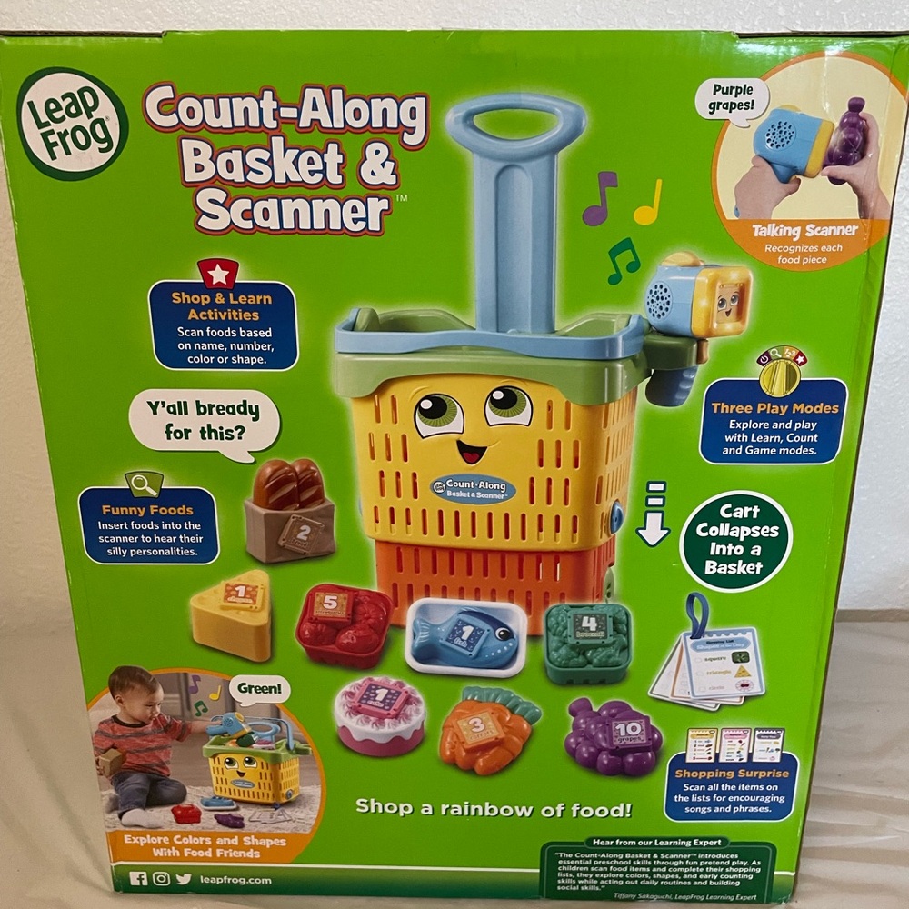 Count-Along Basket & Scanner – Yellow and Blue - Picture 2 of 2